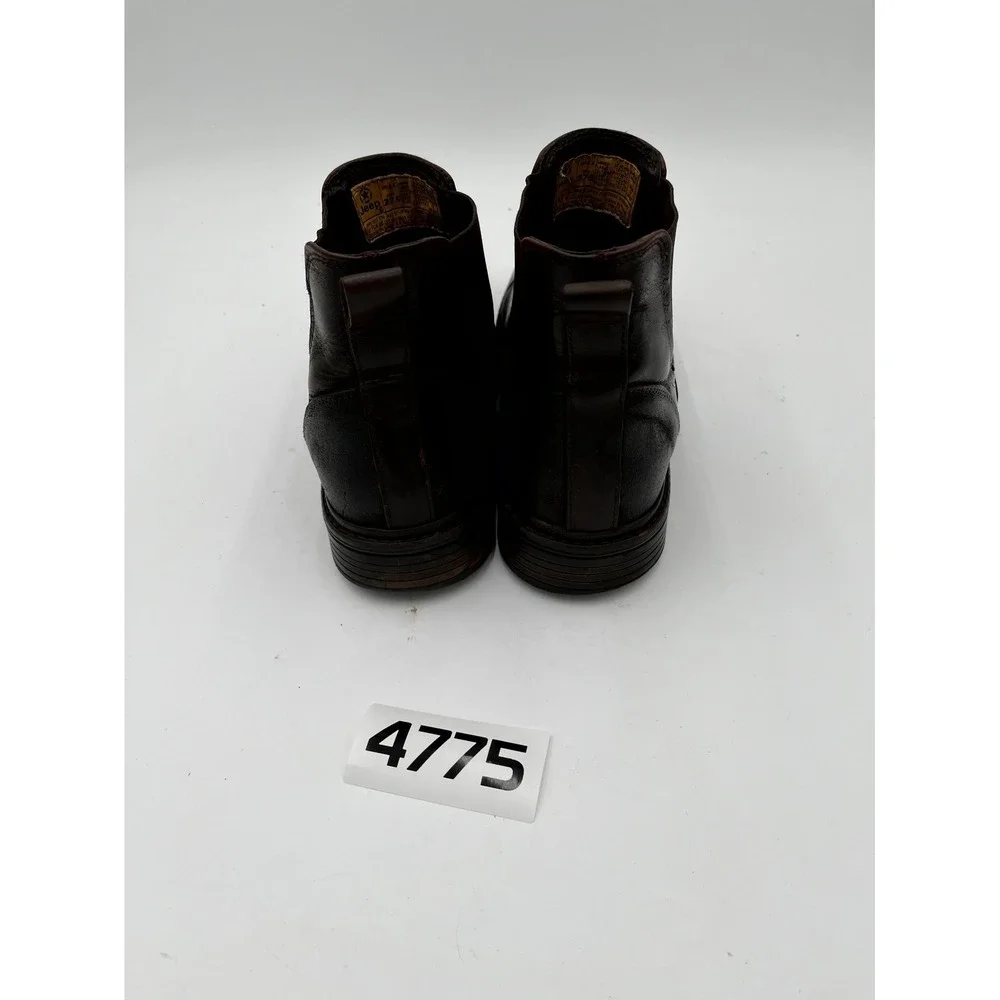 Jeep Chelsea Ankle Boots Mens US 9.5 Dark Brown Leather Casual Pull On Round Toe